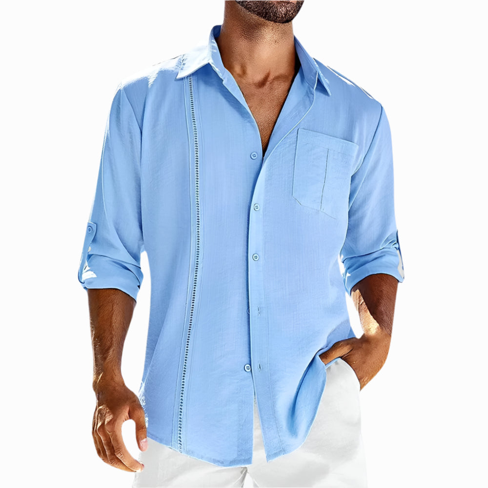 Men's - Shirt - Retro Linen Summer Style - Casual Lightweight Top