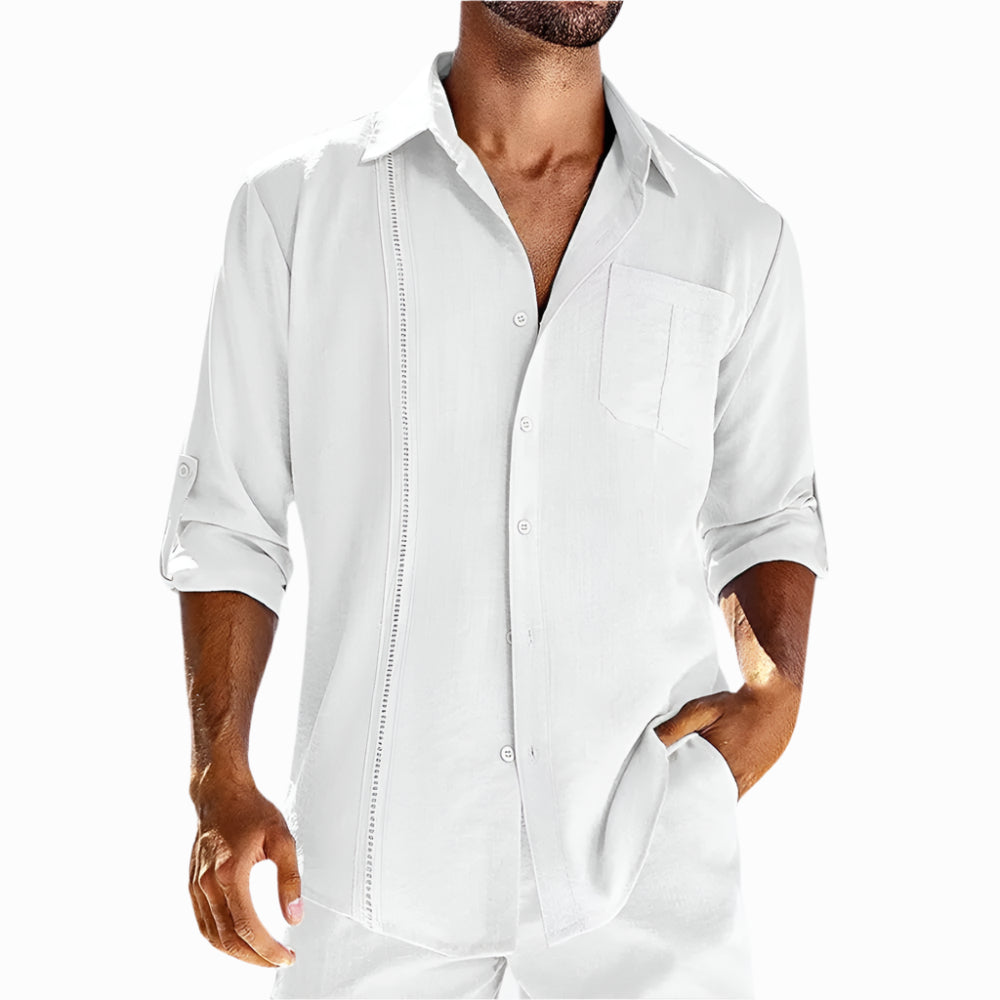 Men's - Shirt - Retro Linen Summer Style - Casual Lightweight Top