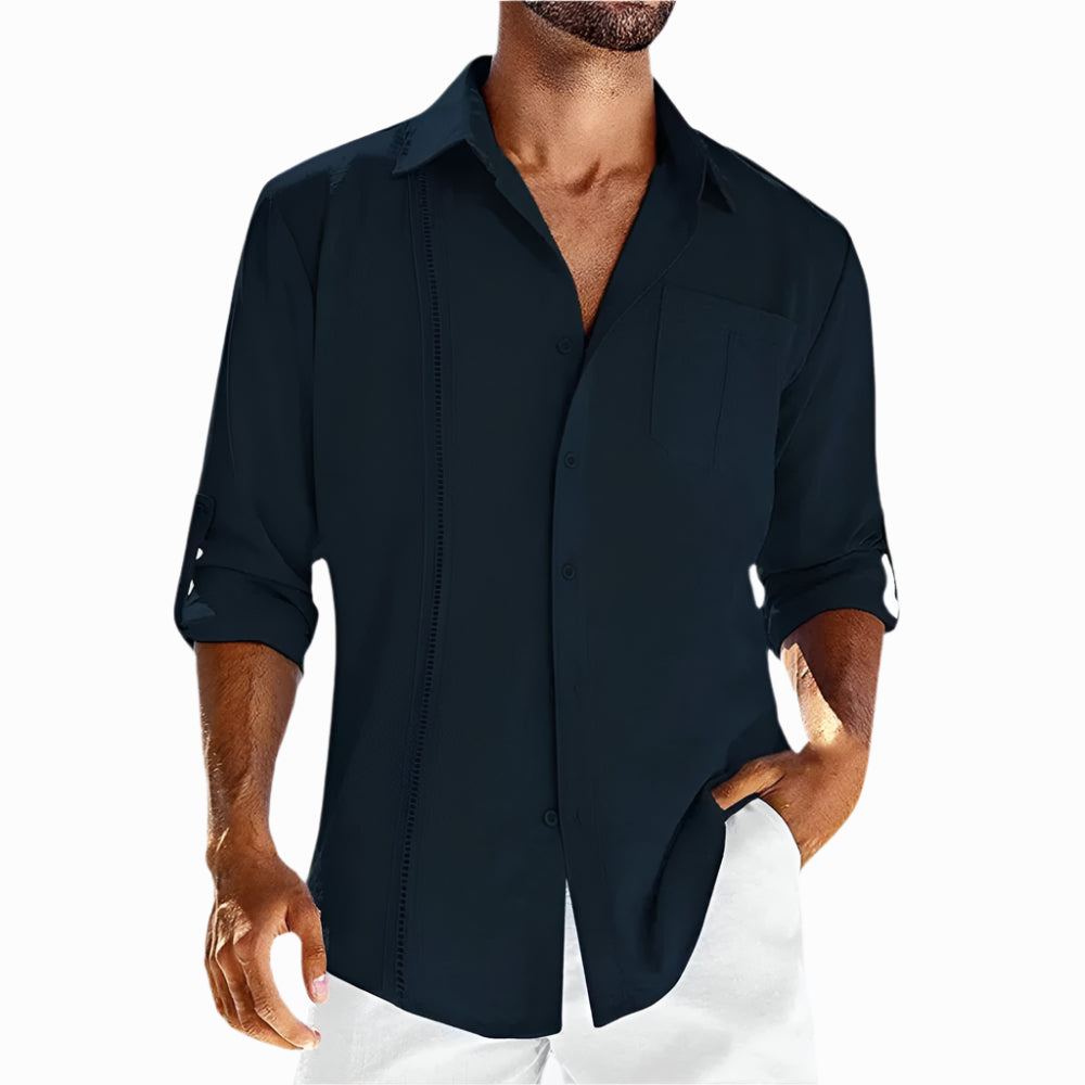 Men's - Shirt - Retro Linen Summer Style - Casual Lightweight Top
