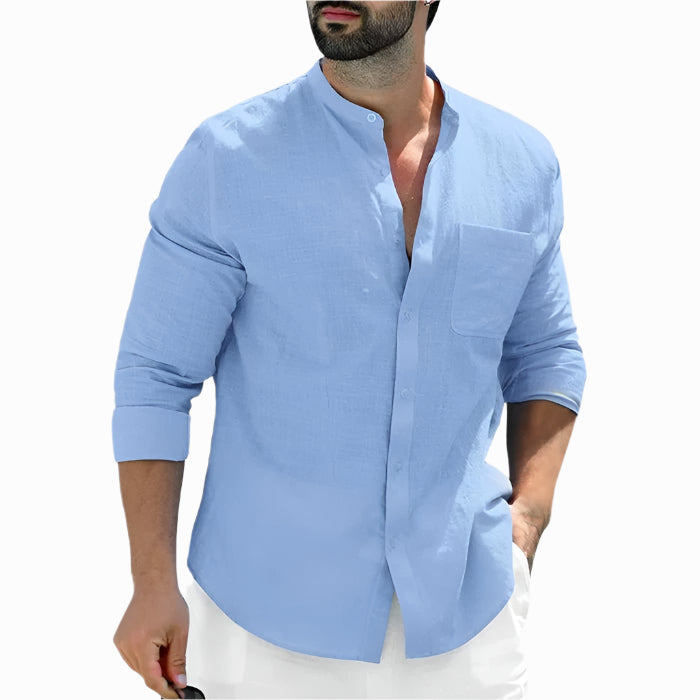Men's - Shirt - Linen Lightweight Design - Coastal Summer Style