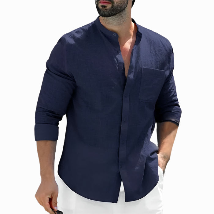 Men's - Shirt - Linen Lightweight Design - Coastal Summer Style