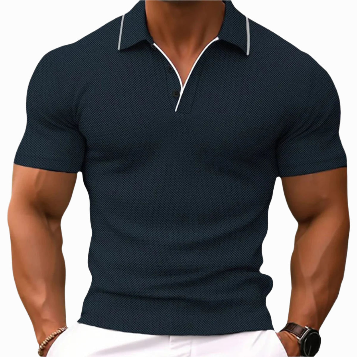 Men's - Slim Fit Polo Shirt - Premium Cotton Fabric - Casual Stylish Top
