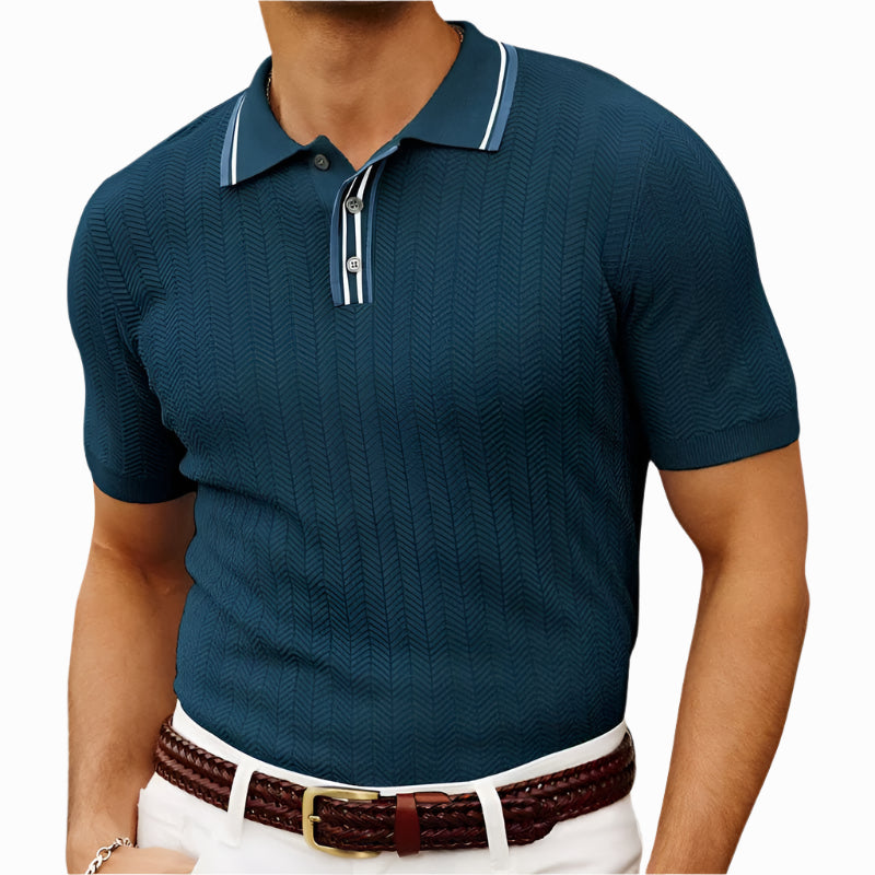 Men's - Slim Fit Polo Shirt - Knitted Fabric - Casual Stylish Top