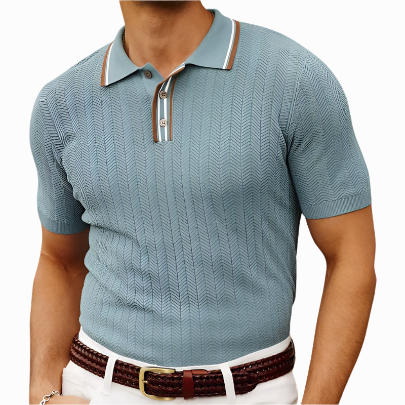 Men's - Slim Fit Polo Shirt - Knitted Fabric - Casual Stylish Top